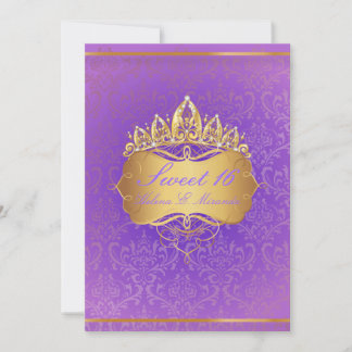PixDezines Sweet 16/Vintag Rossi Damask Einladung