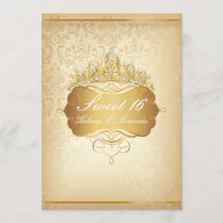 PixDezines Sweet 16/Vintag Rossi Damask Einladung