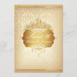 PixDezines Sweet 16/Vintage Rossi Damask Einladung