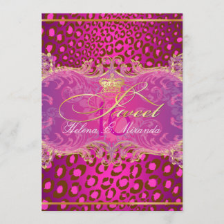 PixDezines Sweet 16Magenta Leopard / DIY Farbe!! Einladung