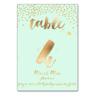 PixDezines Tabelle 4/Goldsprinkles/DIY Farbe/Minze Tischnummer