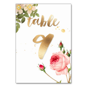 PixDezines Tabelle 9/Vintage Rose/Redoute Tischnummer
