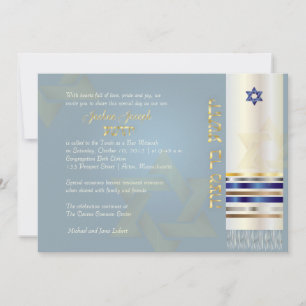 PixDezines Talit/Stylish Bar Mitzvah/Asche/Gold Einladung