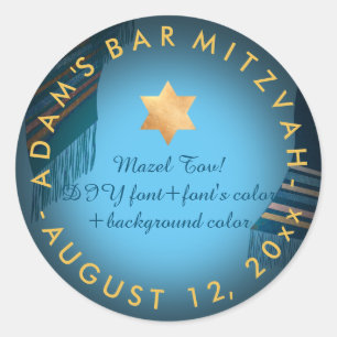 PixDezines Tallit Bar Mizwa/DIY Farbe Runder Aufkleber