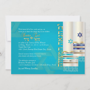 PixDezines tallits b'nai mitzvah/döde Farbe Einladung