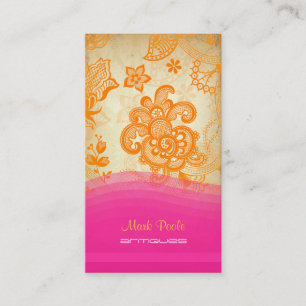 PixDezines Tangerine Paisley/Diy-Hintergrund Visitenkarte