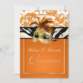 PixDezines Tanza Damask/Quinceanera/Zebra Einladung