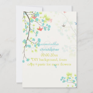 PixDezines teal Kirschblüten / DIY-Hintergrund Einladung