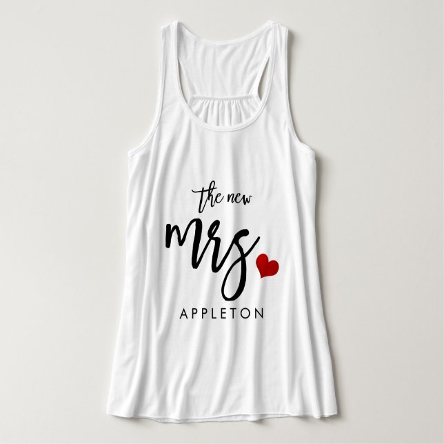 PixDezines The New Mrs./Handgeschriebenes Pinselsk Tank Top (Design Vorderseite)