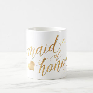 PixDezines Trauzeugin/Imitat Gold/Modernes Skript Tasse