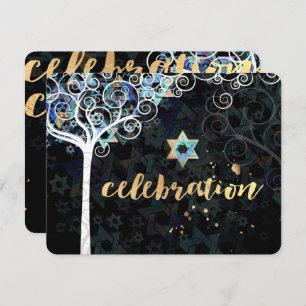 PixDezines Tree of Life Bat Mitzvah/Empfang Einladung