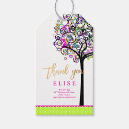 PixDezines Tree of Life Bat Mitzvah/Neon Pink Geschenkanhänger