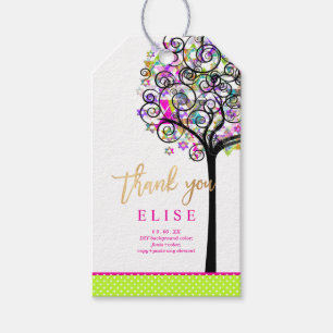 PixDezines Tree of Life Bat Mitzvah/Neon Pink Geschenkanhänger