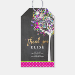 PixDezines Tree of Life Bat Mitzvah/Neon Pink Geschenkanhänger