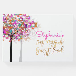 PixDezines Tree of Life Bat Mitzvah/Pink Gästebuch