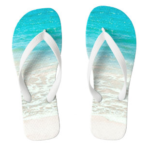 PixDezines Tropical Beach Flip Flops