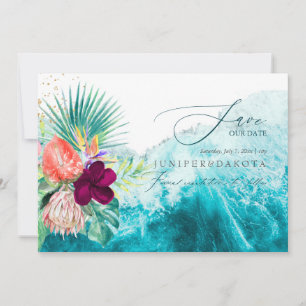PixDezines Tropical Paradise Beach Rett Datum Einladung