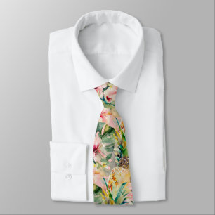 PixDezines Tropisches Paradies Florale Foliage Krawatte