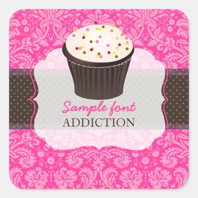 PixDezines, trübe Farben, Sprinklen, Kuchen Quadratischer Aufkleber (Vorderseite)