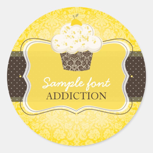 PixDezines, trübe Farben, Zitronenkuchen Runder Aufkleber (Vorderseite)