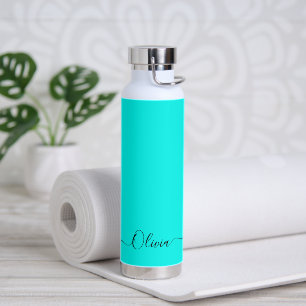 PixDezines Türkis Blau Aqua DIY Farbe Trinkflasche