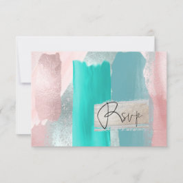 PixDezines UAWG Aquarellfarbblock Blau+Blush RSVP Karte