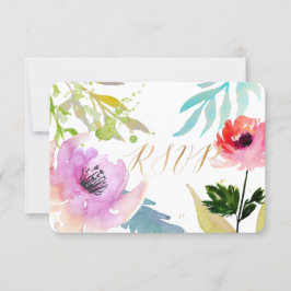 PixDezines UAWG Aquarellfarben, blorfarben/rosa RSVP Karte