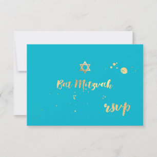PixDezines uAwg bat mitzvah/blau/blau/blau RSVP Karte