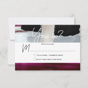 PixDezines UAWG Burgundy Silver, Farbblock RSVP Karte