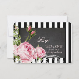 PixDezines uAwg chalkboard+Vintage Rose+Wirbel RSVP Karte