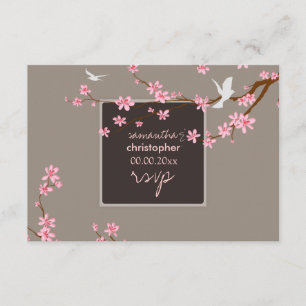 PixDezines uAwg Cherry blühen/dunkler Hintergrund RSVP Karte
