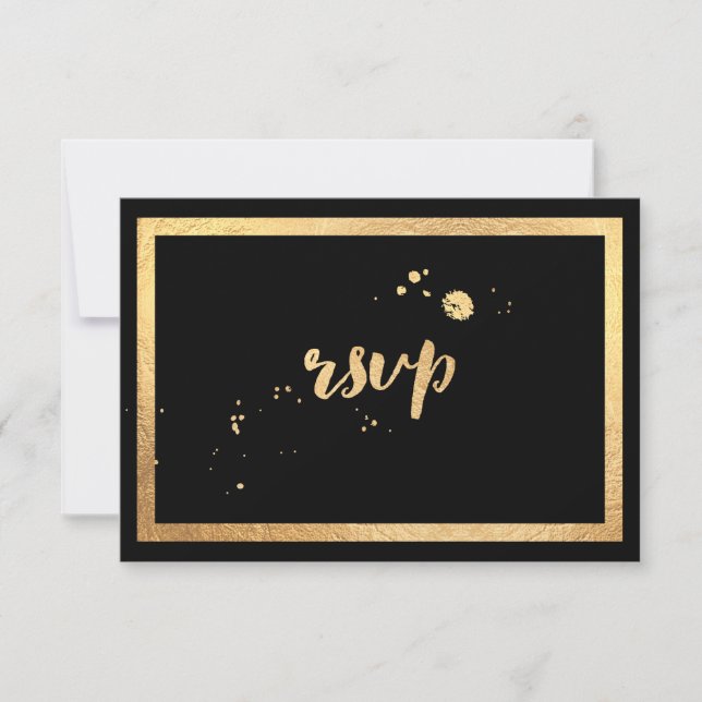 PixDezines UAWG Classic Imitats Gold/DIY RSVP Karte (Vorderseite)
