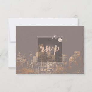 PixDezines UAWG Dallas Skyline/Pink Gold/DIY Farbe RSVP Karte