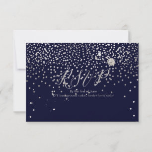 PixDezines UAWG Dazzled/Imitat Silver/Navy Blue RSVP Karte