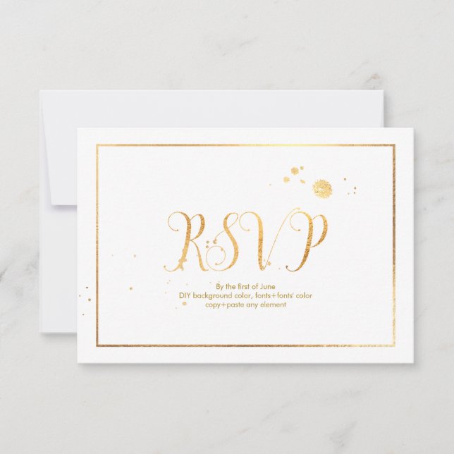 PixDezines UAWG Dazzled/Imitate Gold/DIY Hintergru RSVP Karte (Vorderseite)