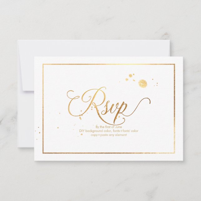PixDezines UAWG Dazzled/Imitate Gold/DIY Hintergru RSVP Karte (Vorderseite)