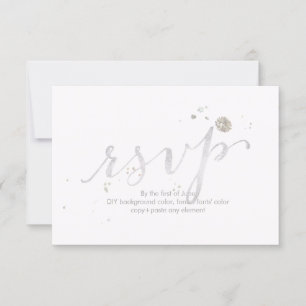 PixDezines UAWG Dazzled/Imitate Weißes Gold RSVP Karte