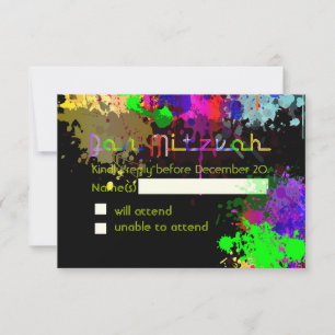 PixDezines-uAwg-Farbbälle/Neonleuchten/Mitzvah RSVP Karte