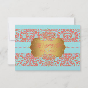 PixDezines uAwg Fidora Damask RSVP Karte
