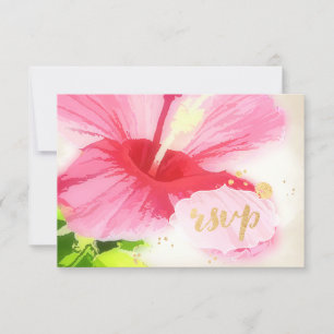 PixDezines uAwg Hibiskus/Luau/Imitate Perchment RSVP Karte