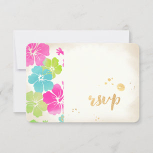PixDezines uAwg Hibiskus/Luau/Imitate Perchment RSVP Karte
