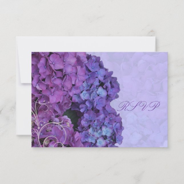 PixDezines UAWG Hydrangea, blau RSVP Karte (Vorderseite)