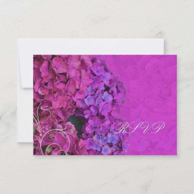 PixDezines UAWG Hydrangea, Magenta RSVP Karte (Vorderseite)