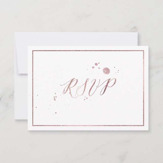 PixDezines UAWG Imitate Rose Gold Foil/DIY Farbe RSVP Karte (Vorderseite)
