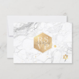 PixDezines UAWG Imitats Gold Honeycomb Bar Mitzvah RSVP Karte