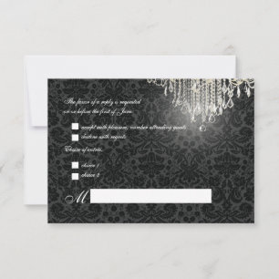 PixDezines uAwg Kristallleuchter+Desiree Damask RSVP Karte