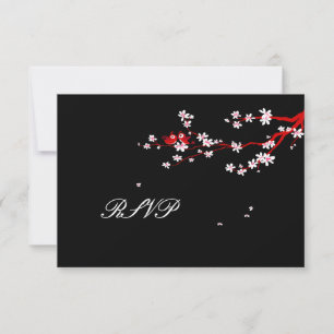 PixDezines uAwg Love Birds+Rotes Kirsch RSVP Karte