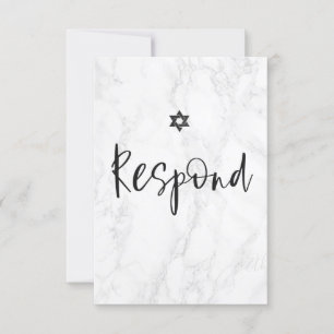 PixDezines UAWG Marble Bar Mitzvah ✡ RSVP Karte