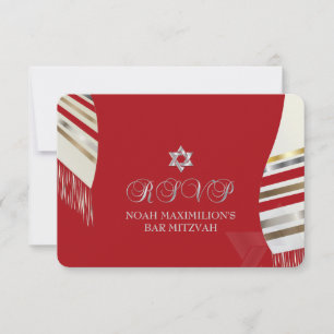 PixDezines UAWG MITZVAH/RED TALLIT/DIY Hintergrund RSVP Karte
