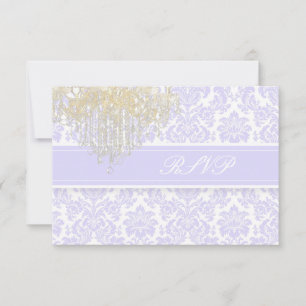 PixDezines uAwg moiré Damask+Khandelier/lila RSVP Karte